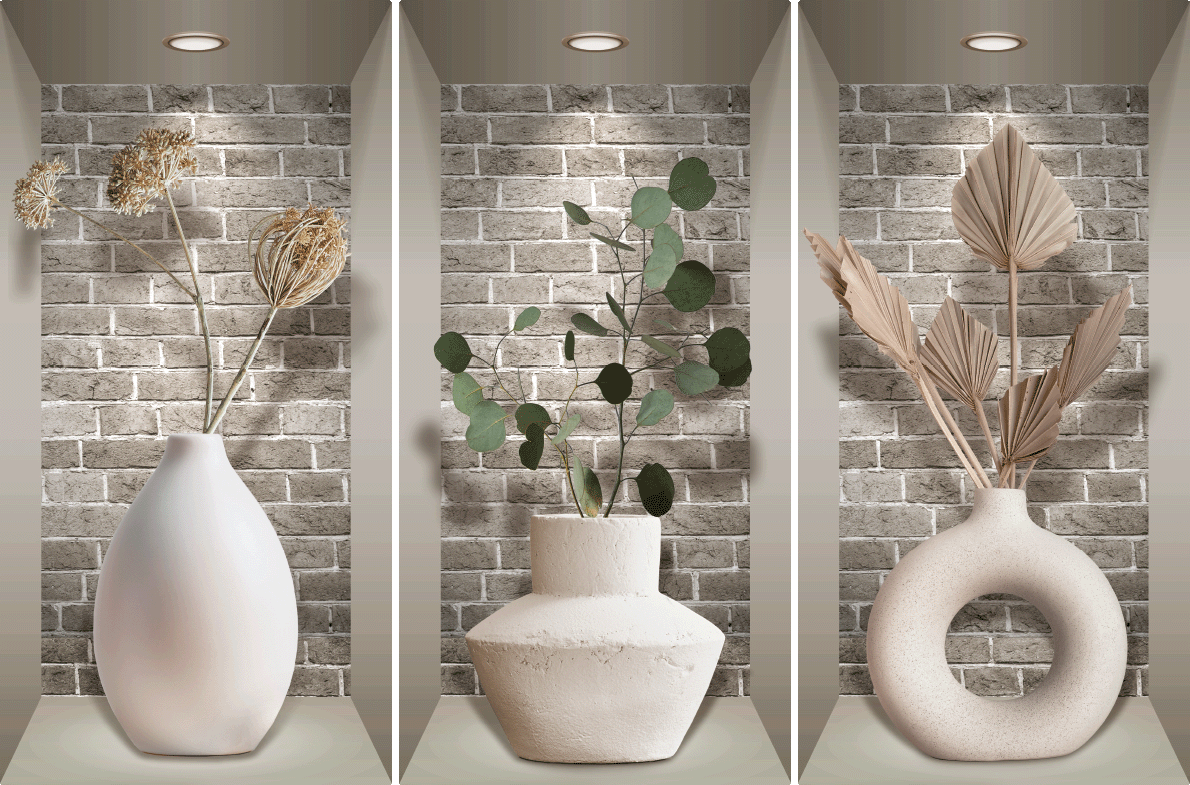 Ambiance-sticker Sticker effet 3D vases et plantes design
