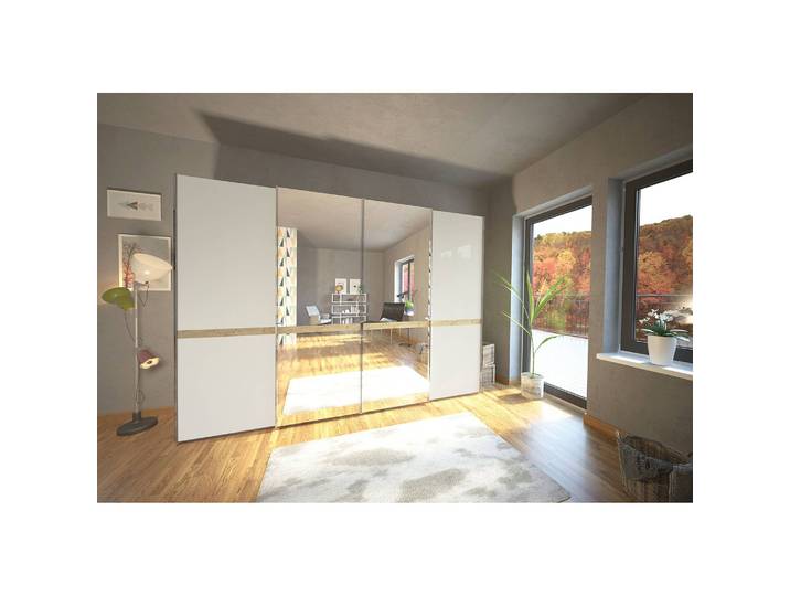 Armoire portes coulissantes Barcelona IV 300 x 236cm Marron 2 miroir