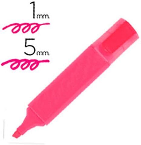 Gama Essencial Subrayador fluorescente   Punta biselada 5mm   Rosa