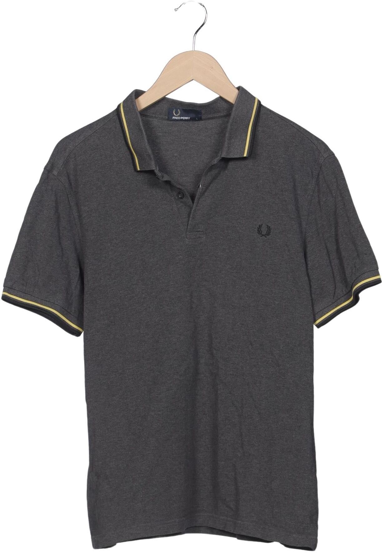 Fred Perry Herren Poloshirt, Grau, Gr. L, Baumwolle - Second Hand