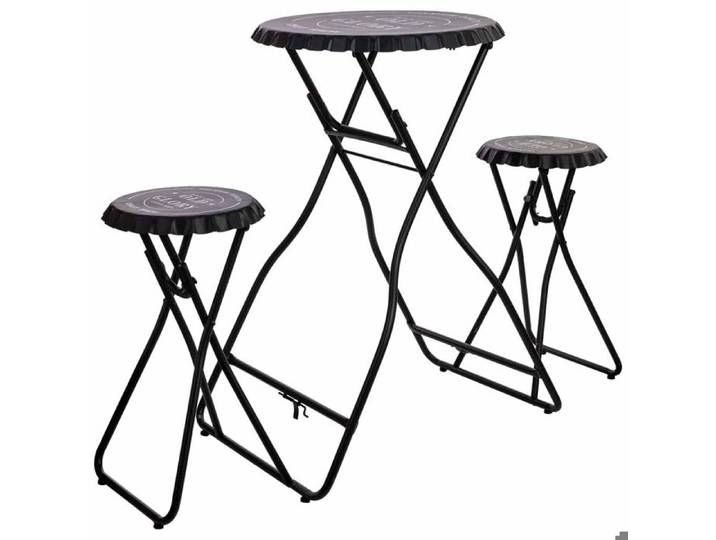 Table avec tabourets pliables en métal 148x60x102h cm
