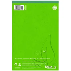 2x Ursus, Heft + Block, Notizblock Green A5, kariert, 100 Blatt, 5 Stück (A5, Kariert)