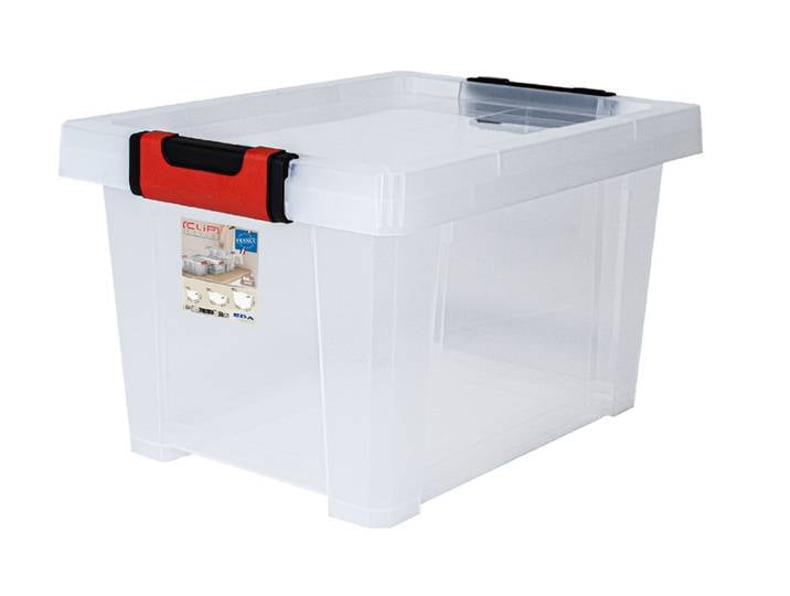 EDA 010452 EDA Boîte de rangement CLiPSTOCK\, 10 litres\, PP\, transparente