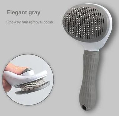 Inspired Living SilkyPaws Pet Grooming Brush For Dogs & Cats gray
