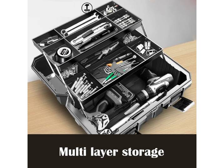 Étui rigide épais en 3 étapes, boîte de rangement pliante, entretien professionnel d'électricien, boîtes à outils portables antichoc