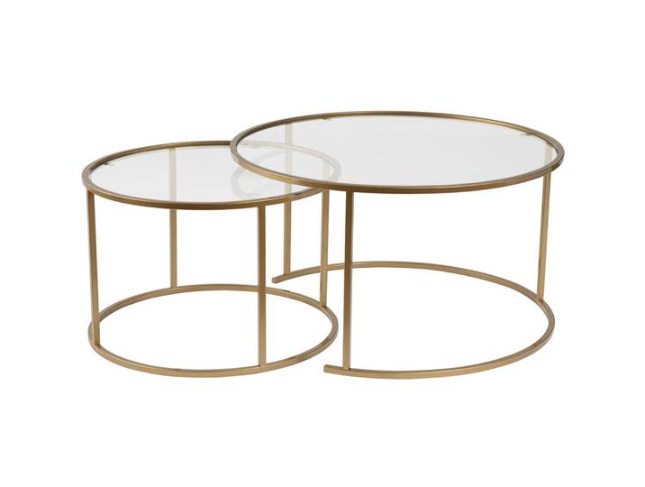 Salontisch, teilbar - Farbe: transparent - Material: Glas - 1608