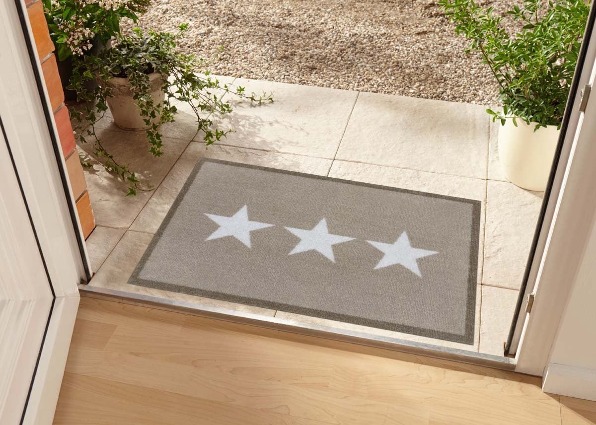 Zala Living Deurmat Three-Stars Wasbaar 30°C taupe B: 120 cm, D: 200 cm