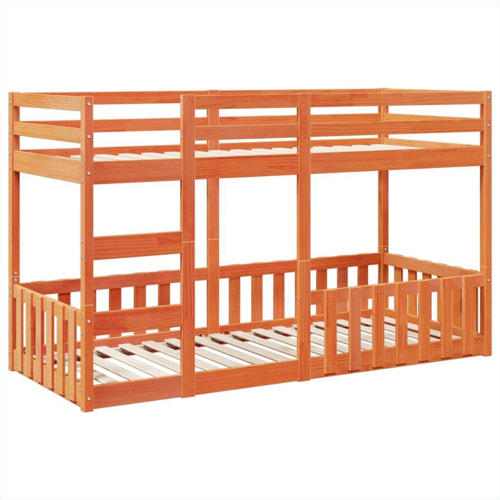 Maison Exclusive - Etagenbett Wachsbraun 80x200 cm Massivholz Kiefer