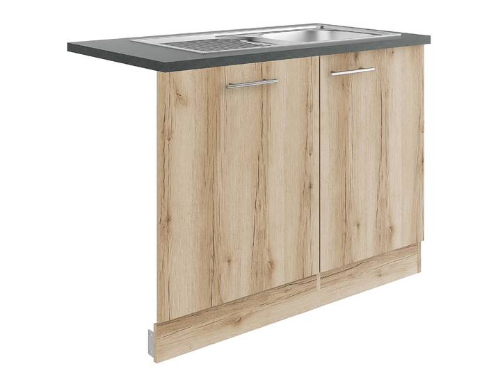Spülenschrank Variante C 110cm Braun/Wildeiche Dekor