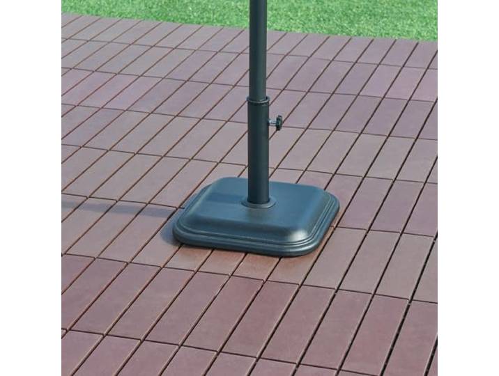 casa.pro Sonnenschirmständer Biccari Betonsockel 11 kg Sonnenschirmhalter für Schirmstöcke Ø30/34/38/45 mm Sonnenschirmfuß 35 x 35 x 4,5 cm inkl. Adapterringe Schwarz