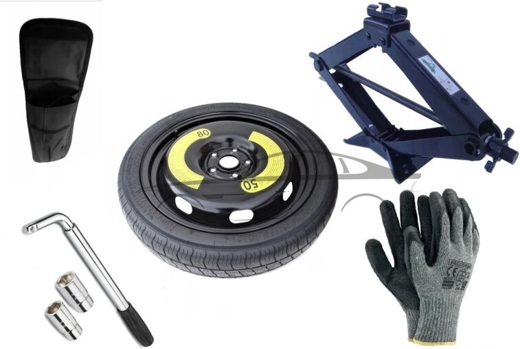 Extradeon Kit - Roue de secours BMW F45 R16 5x112x66,5 + Clé gola + Cric + House pour cric