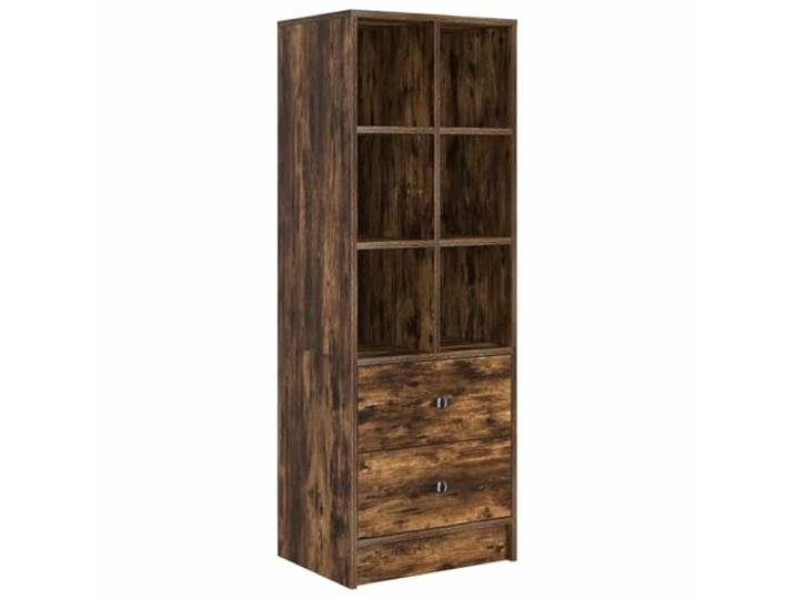 KGFHERENB Highboard mit 2 Schubladen Geräucherte Eiche 45,5x34x127 cm Schlankes Kommoden-Design für Wohnzimmer & Schlafzimmer: Viel Stauraum dank geräumiger Fächer und 2 Schubladen.