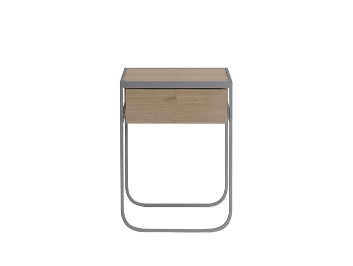 Asplund Nati Tati Drawer Nachttisch Storm grey, weiß lackierte Eiche