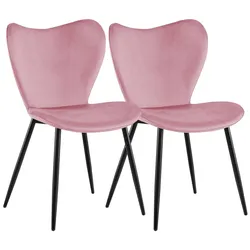 CLP 2er Set Esszimmerstuhl Maika Samt   Material: Samt, Farbe: rosa