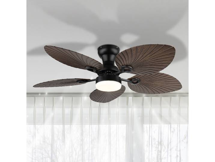 Ventilateur de plafond LED 107 x 29 x 107cm Noir / Marron