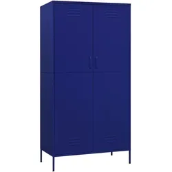 vidaXL Kleiderschrank Marineblau 90x50x180 cm Stahl