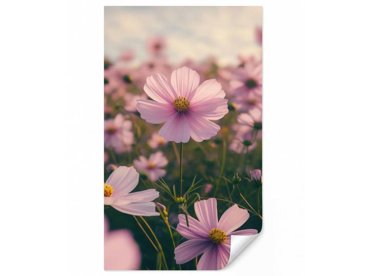 OnlyWow Tapete - Blumen - Lila - Unscharf - 120x200 cm, Rosa, Papier, Rechteckig, 120x200 cm, Tapeten & Wandverkleidungen, Vliestapeten