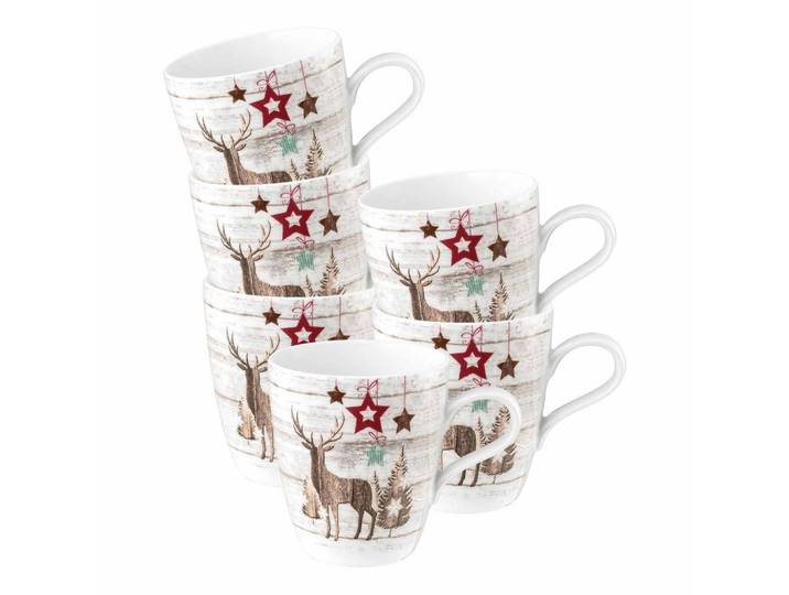 HENKELBECHER Life Christmas weiß-braun 400 ml 6er Set