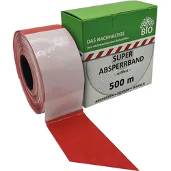 Kelmaplast, Absperrung, Absperrband 500 m-Rolle rot/weiss geblockt Das Nachhaltige aus nachwachsenden Roh