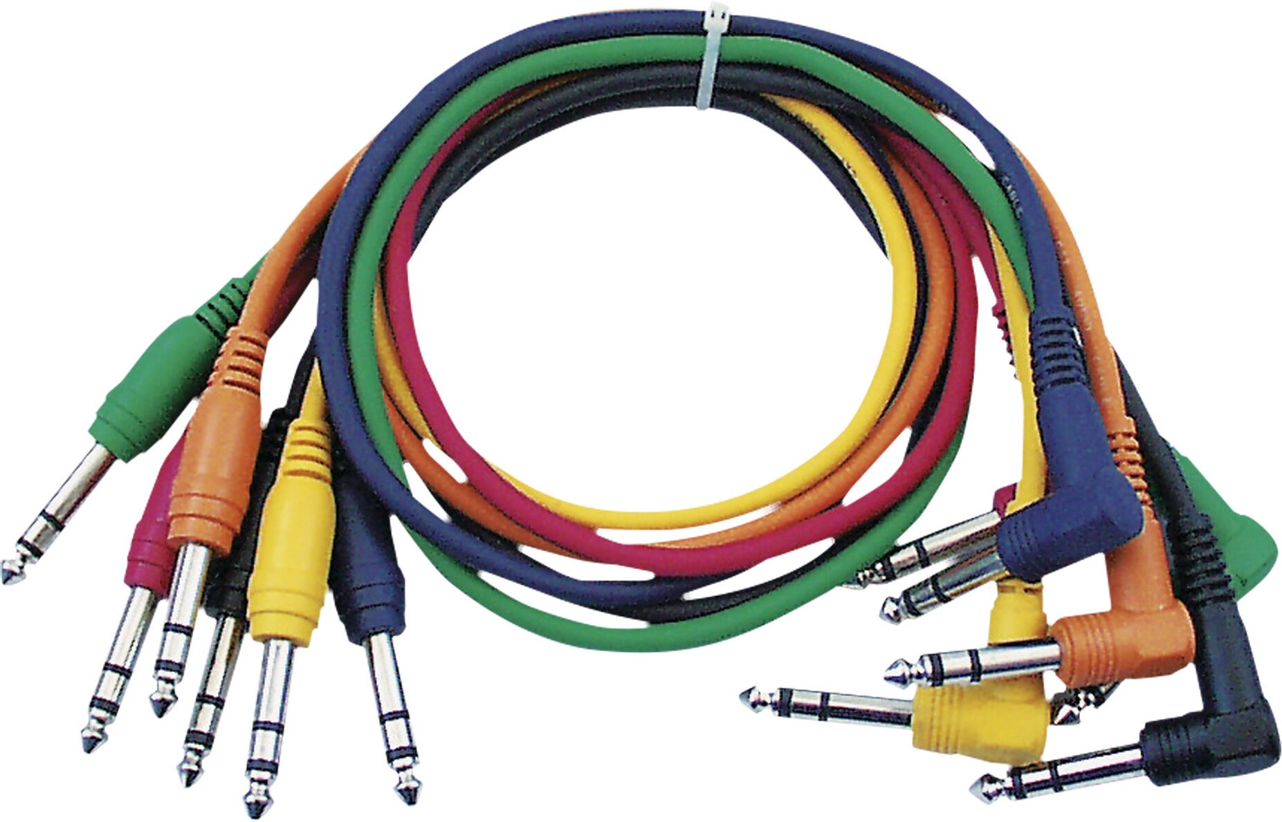 DAP Audio Fl15 – 6-Farbige Patchkabel, Gerade, 90°, 30 Cm