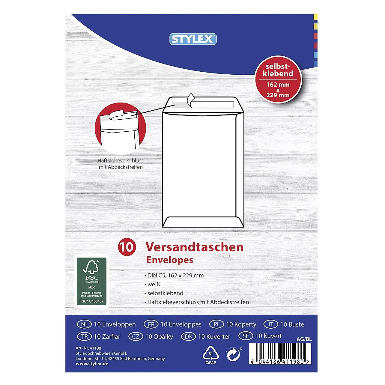 Stylex Versandtasche (10 Stk.) (41198) Mindestbestellmenge: 10 Stück