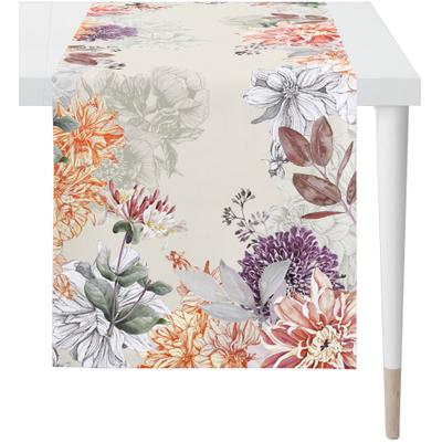 Tischläufer APELT "5604 HERBSTZEIT, Herbstdeko, Herbst", bunt (grau, bunt), B:48cm L:140cm, Baumwolle, Polyester, Tischdecken, Digitaldruck
