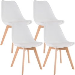 CLP 4er Set Esszimmerstuhl Linares weiß/Kunststoff