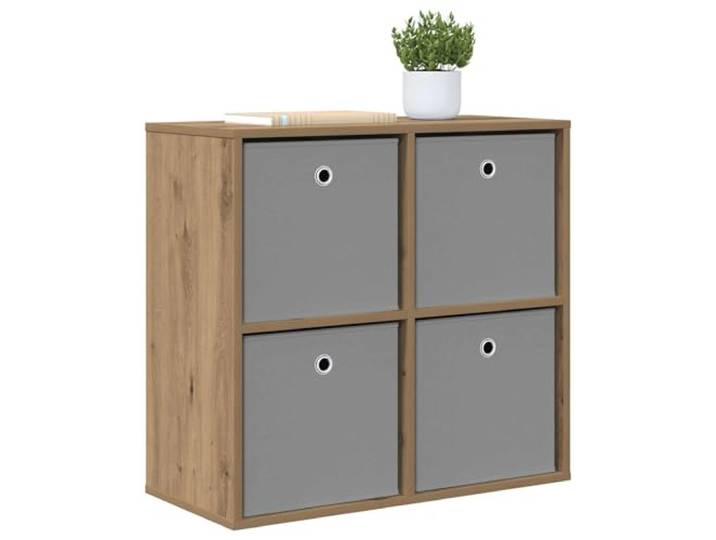 KTHLBRH Anrichte Eiche handwerklich 68,5 x 32 x 67 cm Technisches Holz, 4 Schubladen, 2 Einlegeböden, 15 kg pro Boden, platzsparendes Design