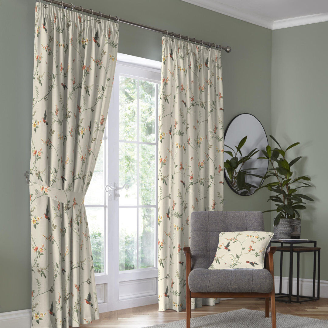 Dreams & Drapes Semi Sheer Curtain Coral/Natural 229 x 183 cm