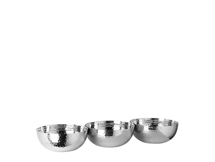 Schale FINK PICCA , silber (silberfarben), B:28cm H:4cm T:9cm, Edelstahl, Schüsseln, Schale, traditionelle Handarbeit