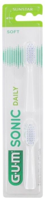 Gum Sonic Daily Recambios Cepillo 2 Unidades Blanco