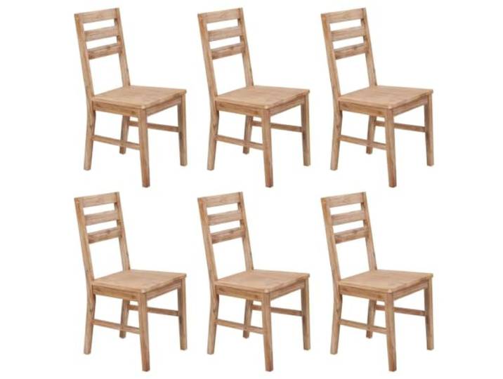 KDVXBCQJH Esszimmerstühle 6er Set Akazie Massivholz Holzstuhl Braun 6 robuste Esszimmerstühle aus gebürstetem Akazien-Massivholz, Belastbarkeit 110 kg, ideal für Küche und Esszimmer.