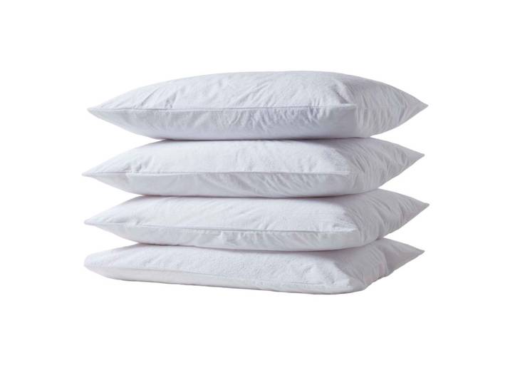 KISSENSCHONER Frottee wasserdicht 48/74 cm, 4er-Set, Hotelverschluss