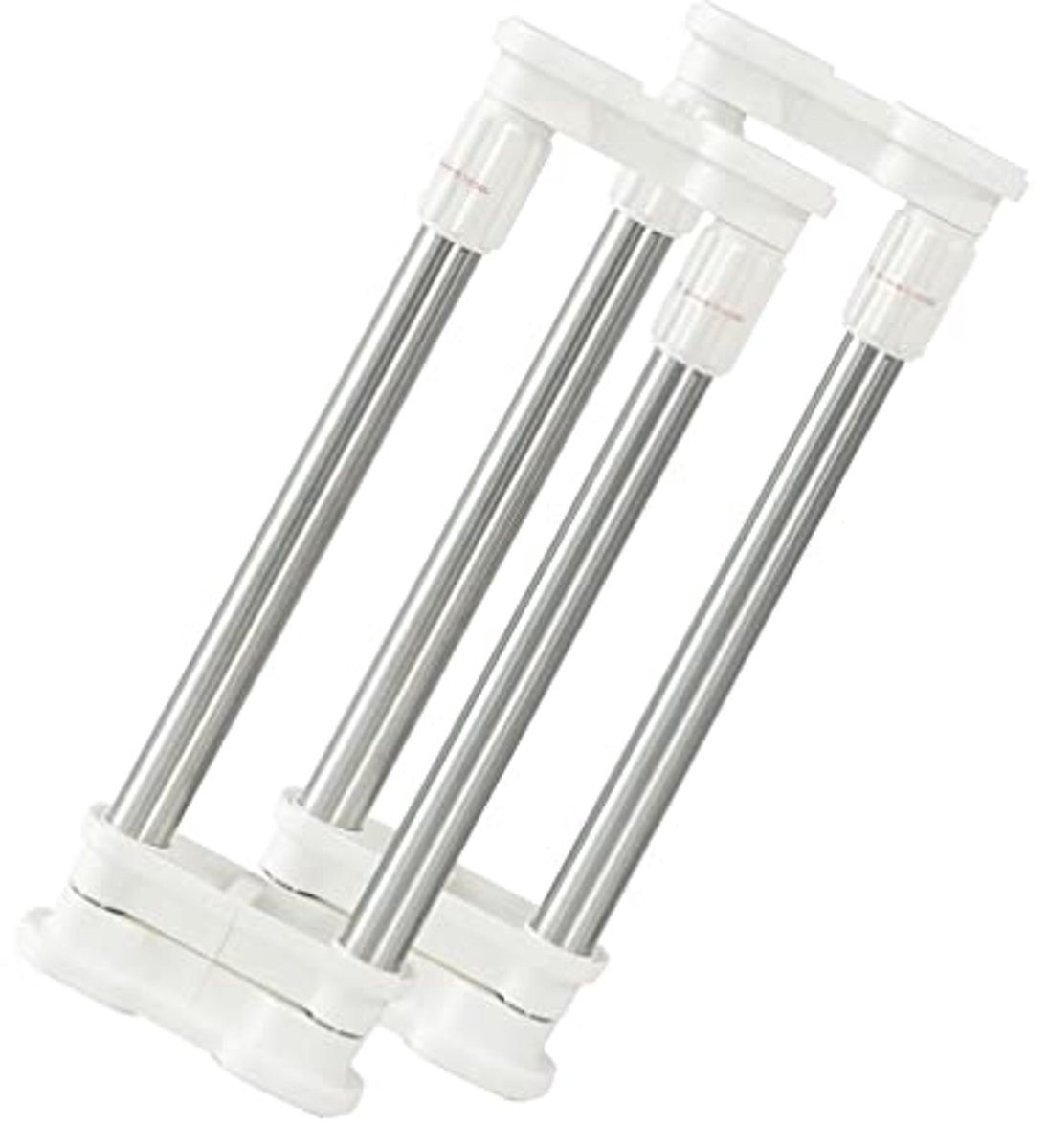 Uitbreidbare Kast Plank Trekstang - 2-Pack Verstelbare Opbergrek voor Keuken en Badkamer
