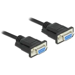 DeLOCK Seriell Kabel RS-232 D-Sub 9 Buchse zu Buchse Nullmodem mit schmalem Steckergehäuse - Full Handshaking - 10 m