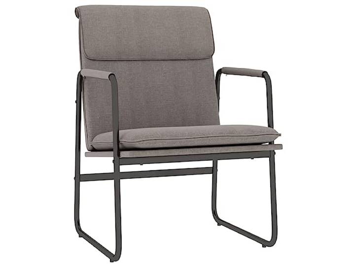 Loungesessel Taupe 55x64x80 cm Stoff Metallgestell,rutschfeste O-Beine,gepolsterte Sitzfläche,atmungsaktiver Stoff,Montageanleitung