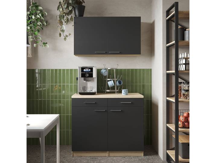 Cuisine Merle - Combi D 100 x 200 x 60cm Noir/Noir