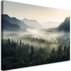 WANDBILD berglandschaft im nebel
