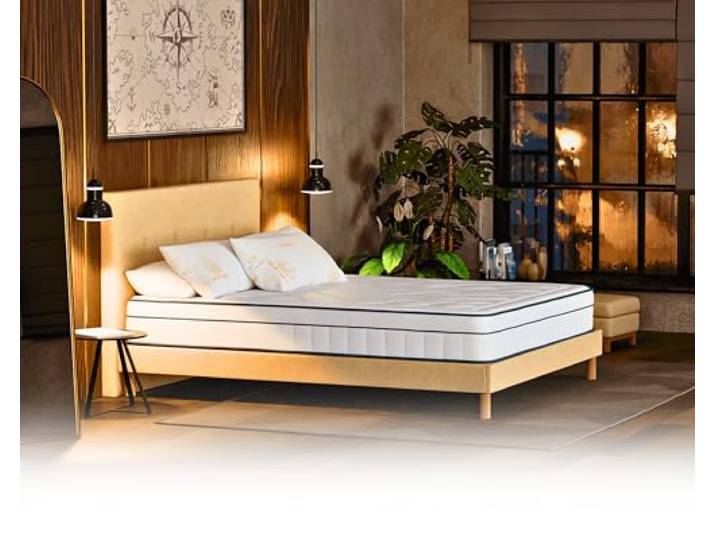 Douce Lune Hybrid-Matratze: Taschenfedern und Memory-Schaum 60 kg/m³ – feste Unterstützung ausgewogener Liegekomfort – Thalassa 160 x 200 cm