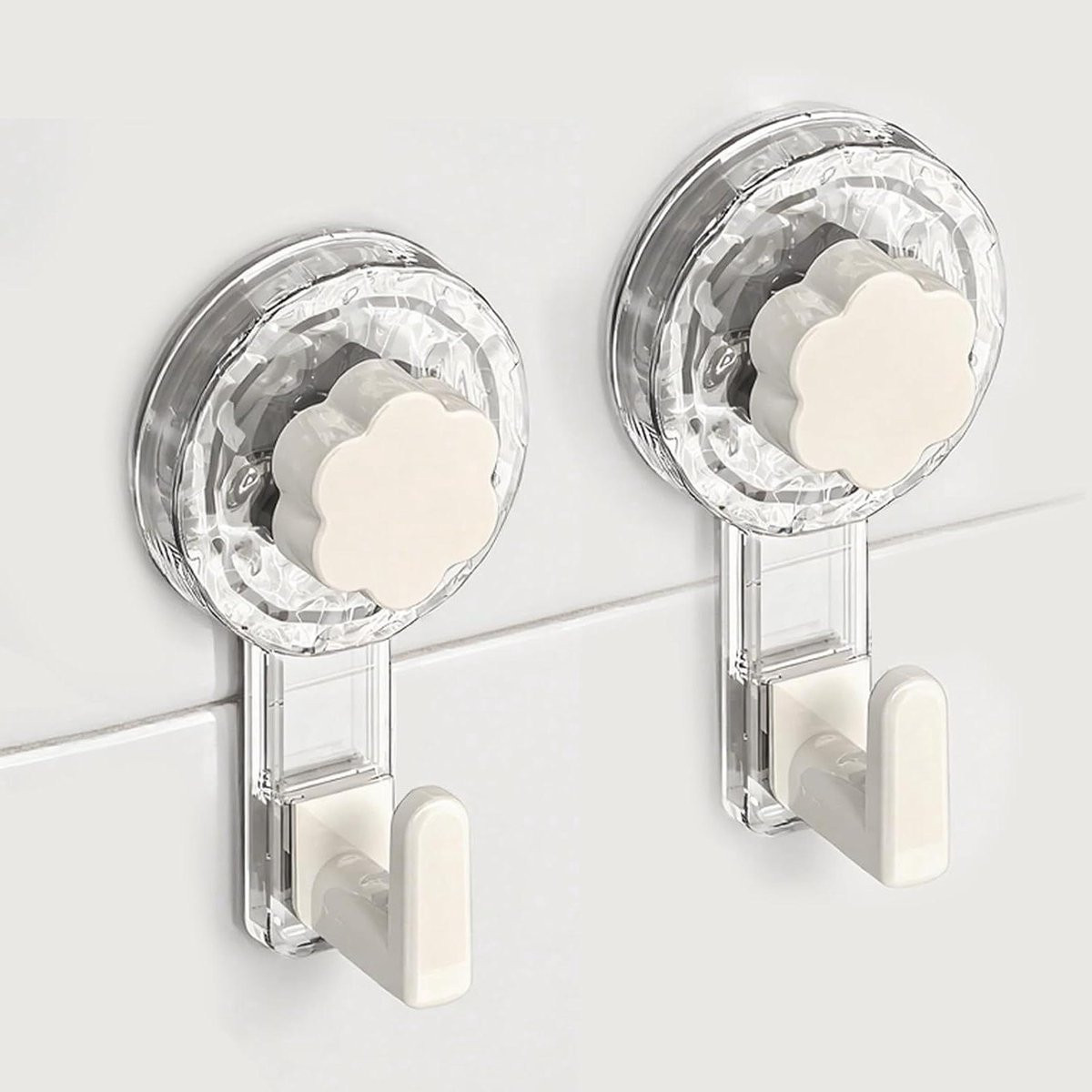 Transparante handdoekhaak met extra sterke zuignap voor in de badkamer, 62mm
