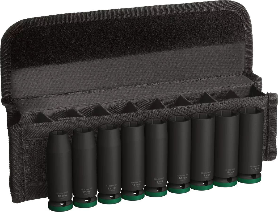 Coffret de 9 douilles à chocs PRO Impact 1/2'' M10 - 27 77 mm BOSCH 2608003040