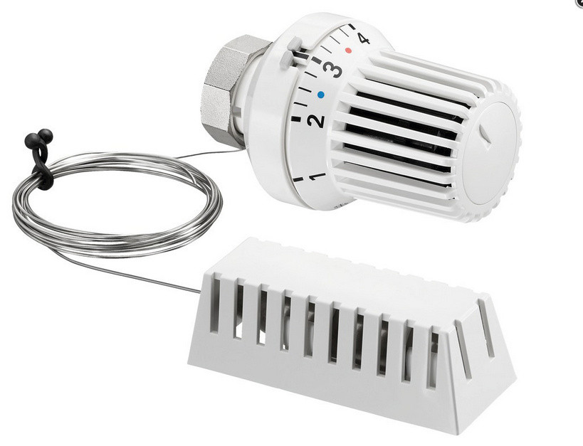 Oventrop Uni XH Thermostaat met vloeistofsensor en nulpuntinstelling, wit