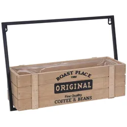 Natura Punto, Blumentopf, Pflanzkästen 2er Set aus Holz und Metall (40 x 13.50 x 28 cm)
