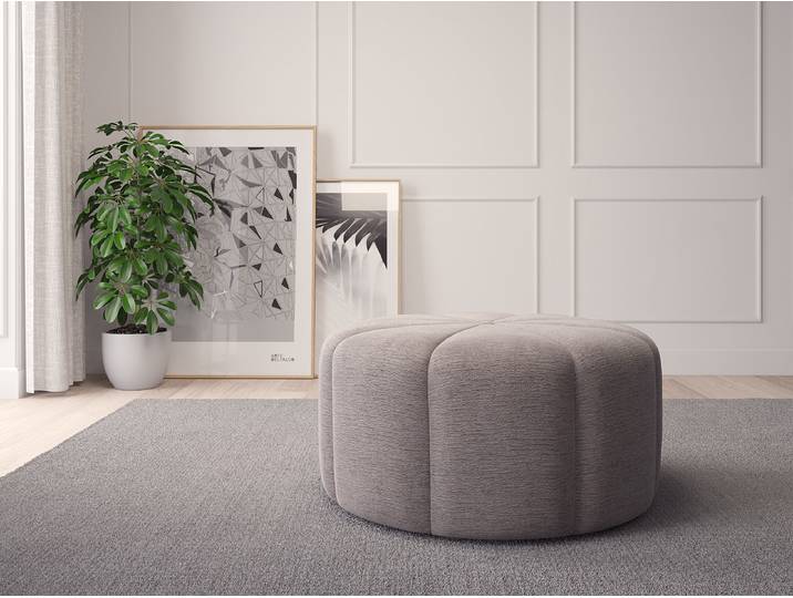 Pouf FORA 80cm Weiß Chenille Buladi: Champagner
