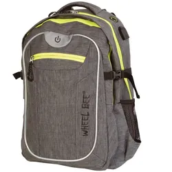 Wheel-Bee LED Schulrucksack Revolution grey 30 Liter