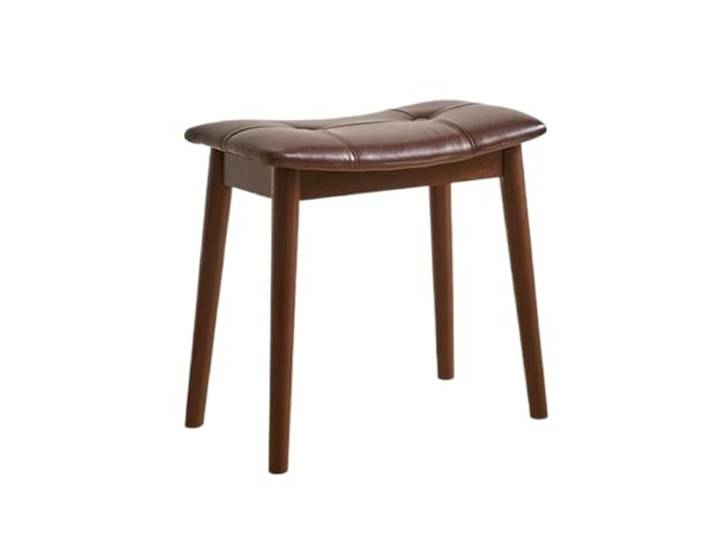 DANNMPX Sitzhocker Wohnzimmer Gebogener Fußhocker Aus Massivem Holz, Multifunktionaler, Bequemer Sitz Zusätzliche Sitzplätze(Dark Brown)