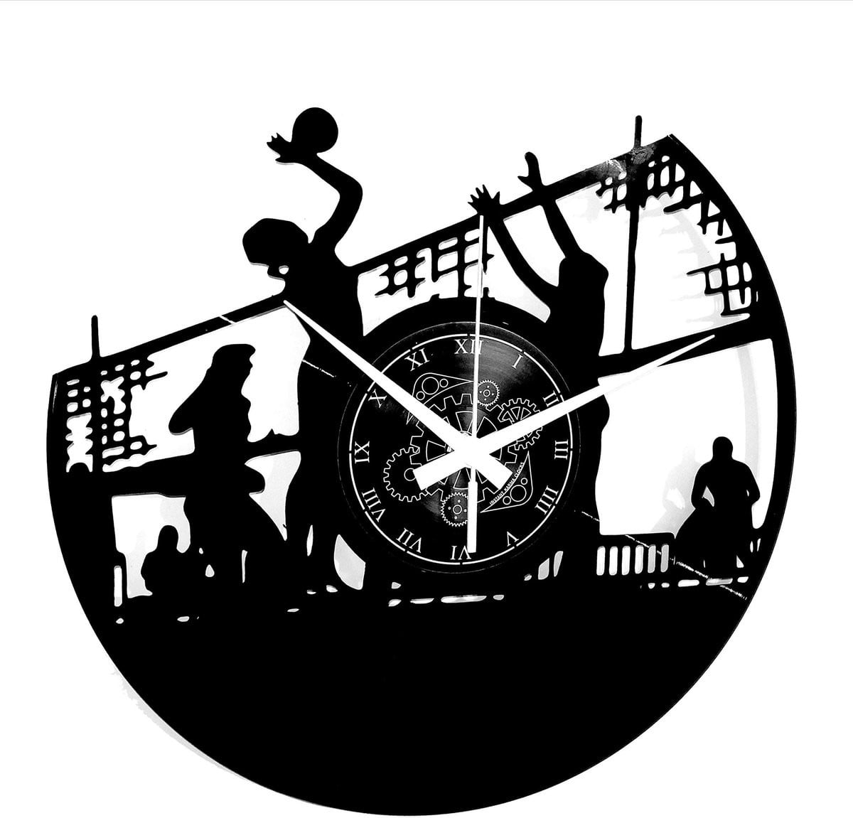 Omgoods Vinyl Wandklok Vintage Handgemaakt Beach Sports Volleyball Analoog Wandklok