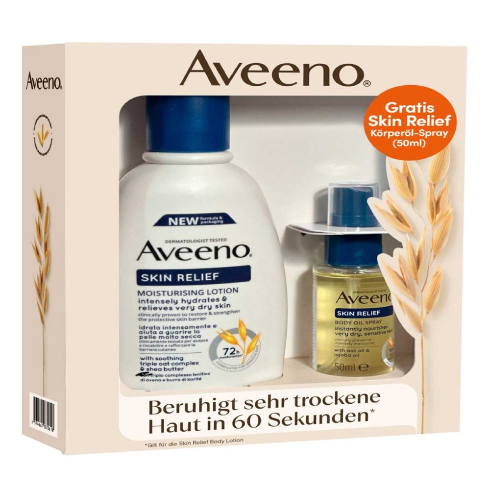 Kenvue Germany GmbH (OTC) Aveeno Skin Relief Bodylotion 300ml + gratis Öl 50ml Giftset 20129411