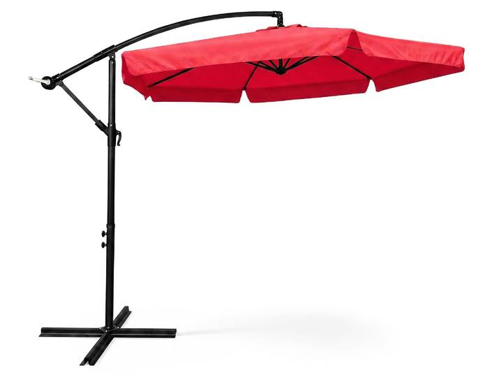 Garten- und Terrassenschirm CYNIA wasserdicht in Rot Gewicht 11,7 kg L300 x B300 x H245 cm