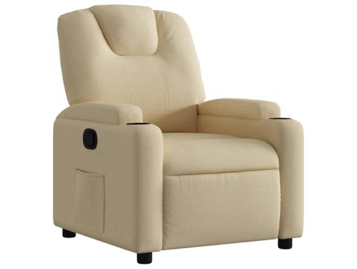 Heofavd Relaxsessel Manuell Liegesessel mit Getränkehalter Stoff Creme